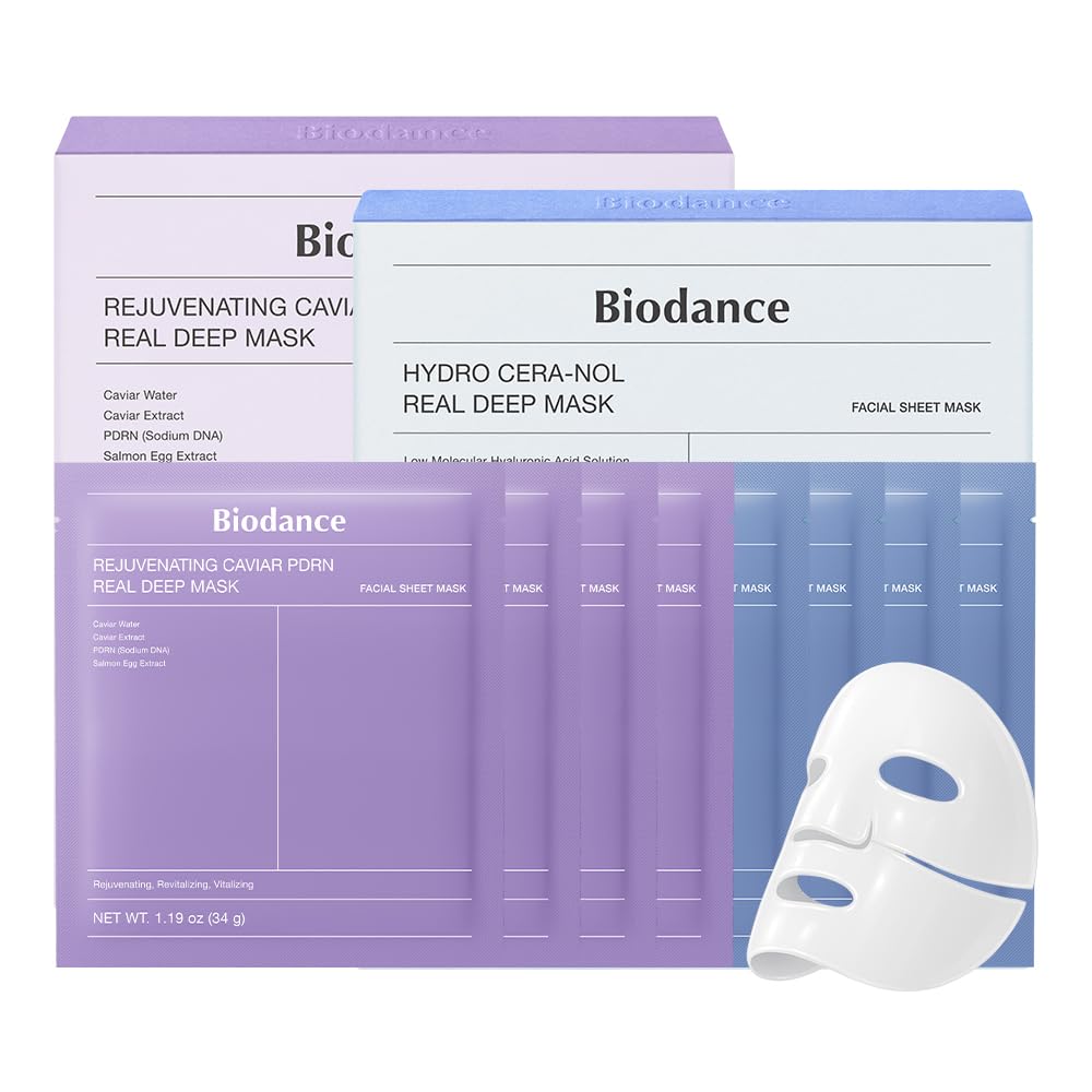 BIODANCE Barrier Rescue Duo: Caviar PDRN & Ceramide Panthenol Real Deep Overnight Gel Mask for Hydrating Plumping for Glass Skin, Korean Skin Care, Skin Care Set
