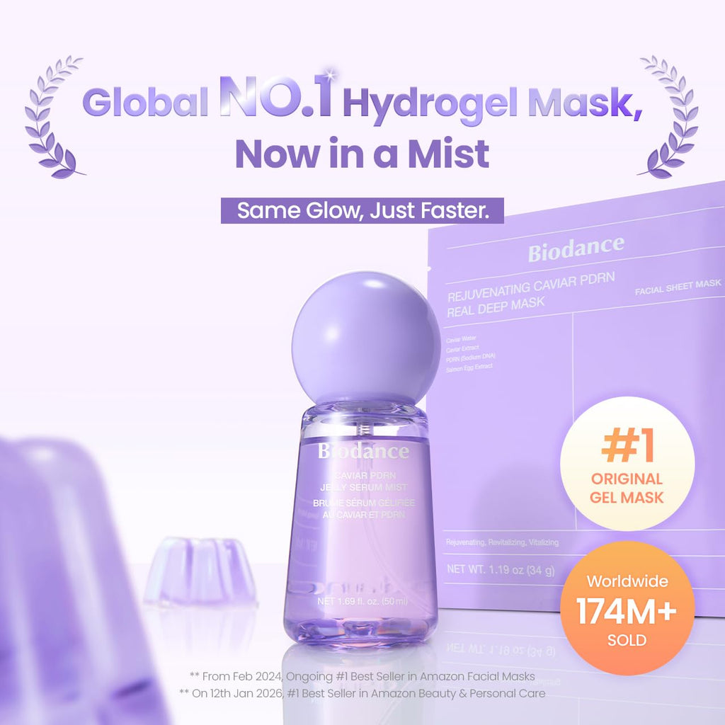 BIODANCE Collagen Peptides Jelly Serum Mist, Hydrating Face Mist, Plumping, Anti-Aging Face Spray, Sprayable Hydrogel, Travel Essentials & Self Care Gifts for Women, Korean Skin Care | 1.69 fl.oz