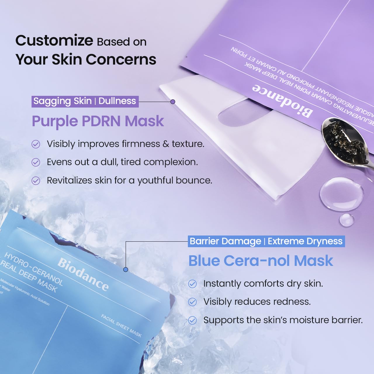 BIODANCE Barrier Rescue Duo: Caviar PDRN & Ceramide Panthenol Real Deep Overnight Gel Mask for Hydrating Plumping for Glass Skin, Korean Skin Care, Skin Care Set