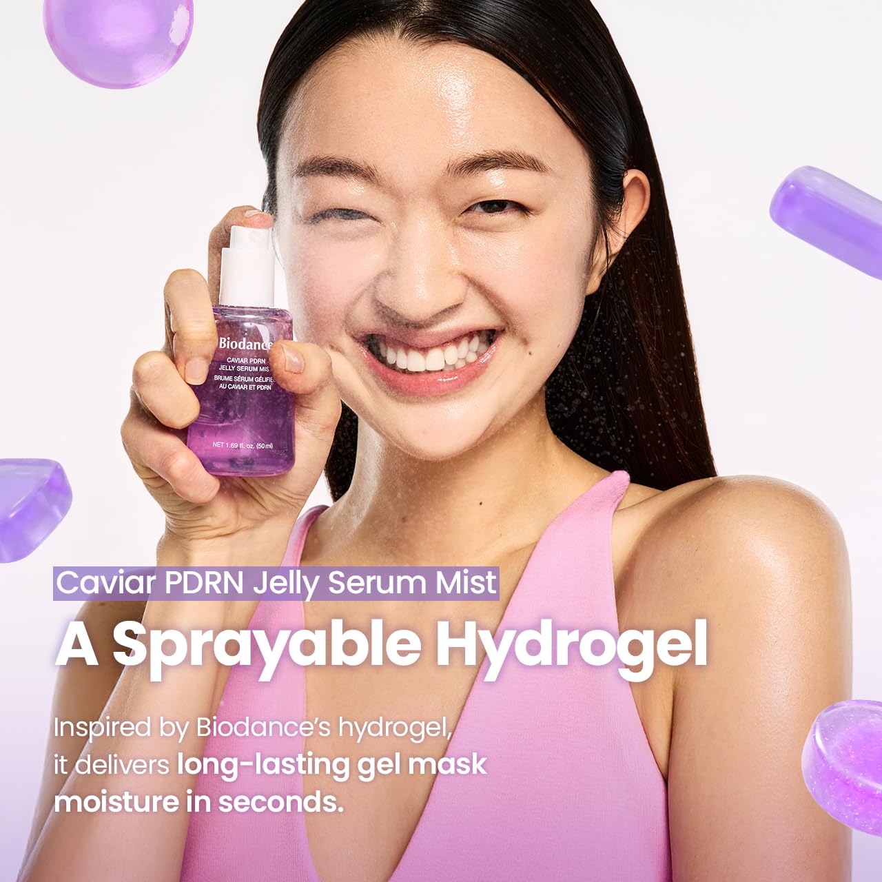 BIODANCE Collagen Peptides Jelly Serum Mist, Hydrating Face Mist, Plumping, Anti-Aging Face Spray, Sprayable Hydrogel, Travel Essentials & Self Care Gifts for Women, Korean Skin Care | 1.69 fl.oz